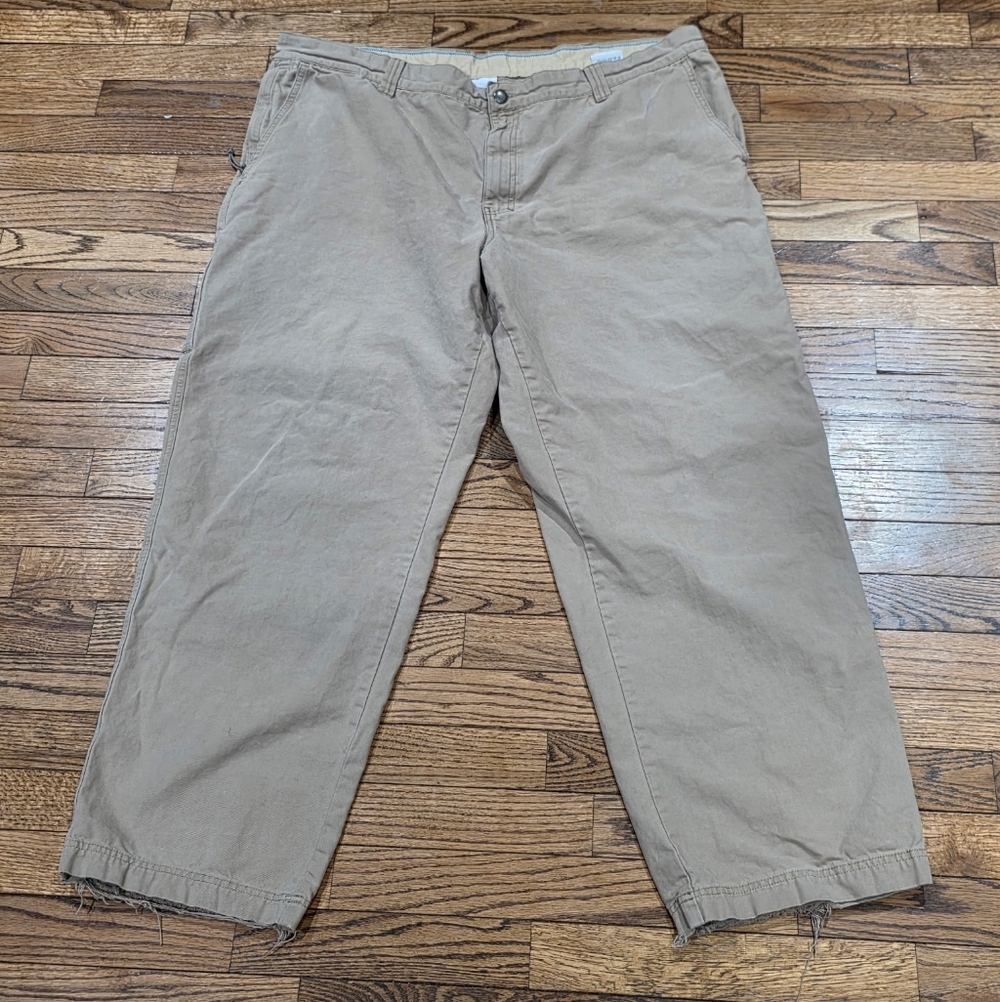 Columbia Beige Canvas Casual Pants Men's Regular Fit Straight 44x32